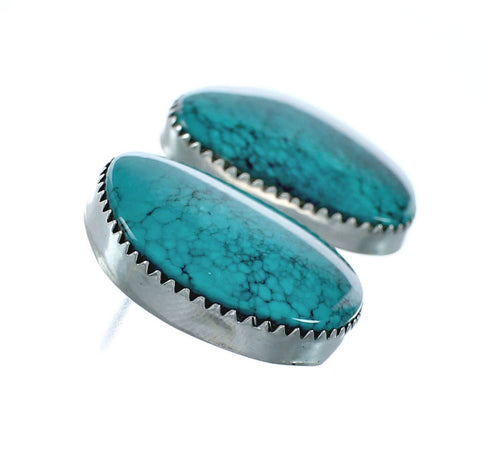 Native American Turquoise Sterling Silver Post Earrings X11306